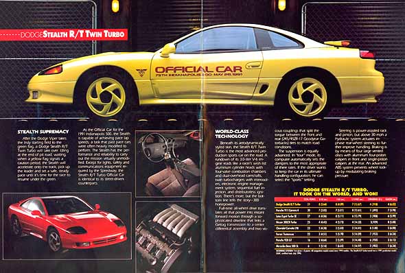 1991 Indy 500 Pacecar Brochure