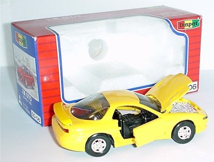 1/40 Scale Diapet Metal 3000GT Yellow Doors Open