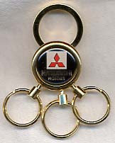 Metal 3-Ring Mitsubishi Keychain