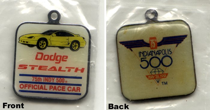 Plastic Stealth Indy Pacecar Keychain